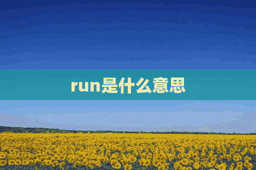 run是什么意思(run是什么意思中文)